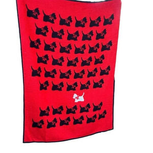 Biederlack USA Red and Black Scottie Dog Reversible Plush Blanket
